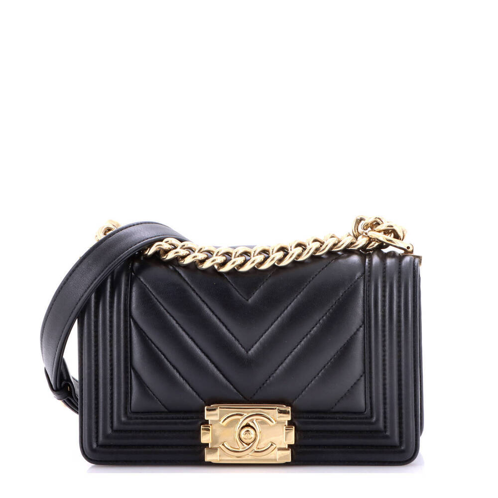 Chanel Small Boy Flap Bag Chevron Lambskin